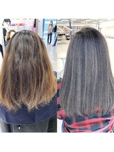 ブリーチを繰り返してダメージが積み重なってる髪の毛にもダメージを残さず理想のヘアスタイルに。