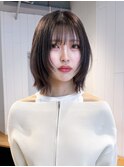 ミディアムボブ顔周りレイヤー美髪ウルフレイヤー_ba551631