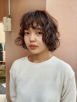 ボコカ(bococa)&nbsp;【macana指名】ゆるふわボブパーマ暖色オレンジブラウン