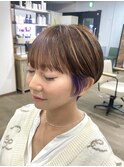 可愛いパープルカラー　くびれショート　ruen 熊本　田口紗羅