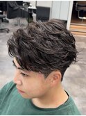 フェザーパーマセンターパート毛流れパーマメンズパーマ