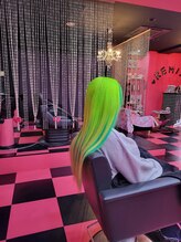 リミックス(REMIX by Love hair KING OF PRINCESS HAIR&EXTENTION)&nbsp;原色派手髪　　カラーバター　ライムグリーン