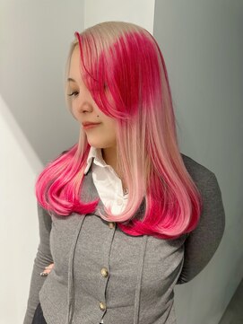 ノラ ウメダ(NORA UMEDA) 【chiaki】red designハイトーンデザインカラールーツカラーy2k