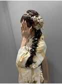 袴 着物ヘア 編み下ろし