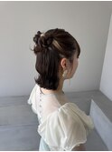 お呼ばれヘア ハーフツイン