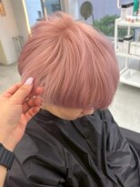 ロイオブジゼル(roi of GiseL) メンズカット ハイトーン ダブルカラー ピンクベージュ ブリーチ