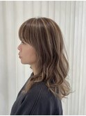 ベージュハイライトカラー