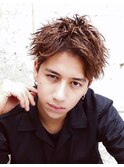ショートレイヤー ツーブロック くせ毛風パーマ アップバング 16
