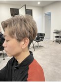 無造作マッシュメンズショート☆ツーブロックアッシュブラウン