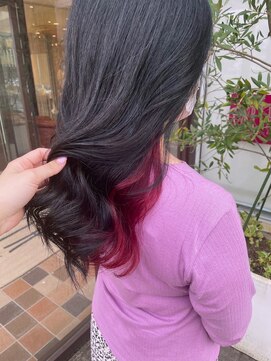 アースコアフュールボーテ 新潟中野山店 (EARTH coiffure beaute) レッドブラウンインナーカラー韓国