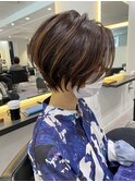 くびれショート/マロンブラウン/大人ショートボブ／山口