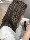 ハイライトレイヤーカットダブルカラーオージュア