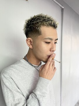メリケンバーバーショップ トーキョー(MERICAN BARBERSHOP TYO) メンズハイライトカラー.スパイキーショート【嶋壽】198