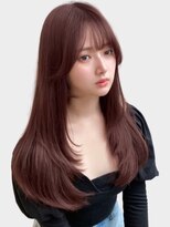 ユーフォリア 銀座本店(Euphoria)&nbsp;ロングレイヤー　顔周りレイヤー　韓国ヘア　チェリーブラウン