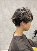 【RYOHEI】ニュアンスパーマ_マッシュショート_デザインカラー
