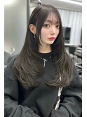アッシュカラーザクザクレイヤーカット 【韓国ヘア 大阪 梅田】
