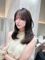 ロンド レア 天神大名店(Lond Le’a)&nbsp;ミディアムレイヤー/外ハネボブ/美髪/ワイドバング/暗めカラー