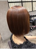 切りっぱなしボブ×オレンジ