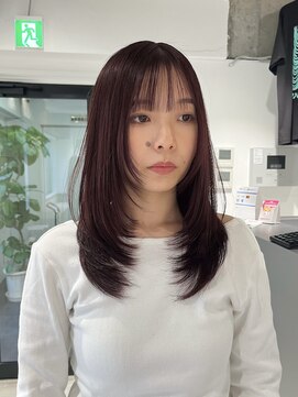 ヨーク(YOKE) ロングレイヤーブリーチなしカシスブラウンワインレッド暖色