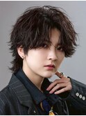 ラウンドマッシュニュアンス波巻きツイストシャドウサーフカール