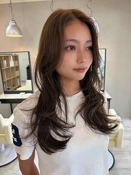アンドケー 那覇おもろまち店(and K) 透明感ダークブラウン/レイヤーカット/ウルフ/顔まわりカット