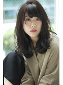 大人無造作セミロングカール
