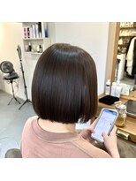 アンクル(ancre)&nbsp;艶髪ストレート×ボブ×アッシュブラウン×髪質改善【広島】