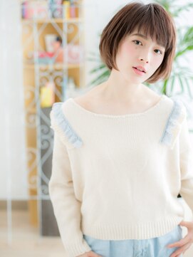 レアワンハナレ センター北美容院(lea/1 HANARE) センター北/髪質改善/ミディアムベージュ☆大人カールボブa