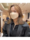 #カーテンバング#レイヤー#ミディアム#くびれヘア#秋ヘア