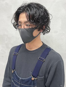 ウクラ バイ レシッド 池袋(uchla by rcid) 束感☆メンズミディアム/スパイラルウェーブパーマ/アップバング