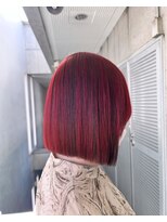 ガルボヘアー 名古屋栄店(garbo hair)&nbsp;#アンブレラカラー#チェリーレッド#ボブ#10代#20代#名古屋