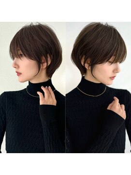 アンド ストーリーズ(&STORIES) 前髪あり耳掛け丸みくびれショートボブ20代30代40代50代（蘭）