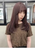 ラベンダー/ブラウン/ミディアムヘア/レイヤーカット