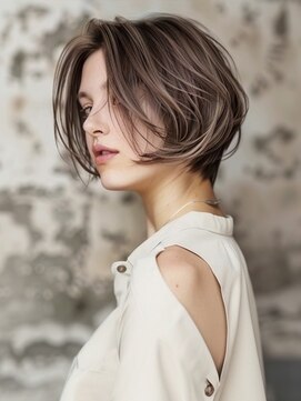 アルトリスト(Altruist Aging×HAIR&SPA) ★ダークアッシュ大人ガーリーボブ着物ミディアムレイヤーカット