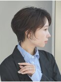 前下がりショート・ボブ/パーマ/前髪なし/30代/40代/50代/長め