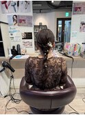 編みおろしアレンジ ポニーテールアレンジ 結婚式アレンジ