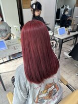 プライズ 所沢プロぺ通り店(prize)&nbsp;レッドカラーケアブリーチ韓国風レイヤーカット所沢