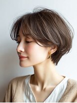 ハーツ 青山表参道店(Heart's) 白髪ぼかし脱白髪染め似合わせショートボブ40代50代60代