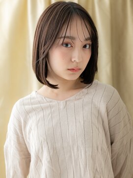 モッズヘア 越谷(mod's hair) シースルーバング黒髪アッシュyワンカール前下がりボブ20代325Z