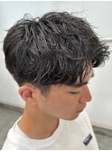 波巻きパーマメンズパーマメンズヘアツーブロックツイストパーマ