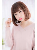 ミック ヘアアンドメイク アップ 駒込店(miq Hair&Make up)&nbsp;斜めバングで目力UP！ピンクアッシュ小顔前下がりボブa1