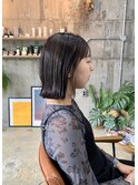 ナチュラル20代30代40代黒髪切っぱなし艶ボブ