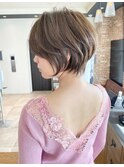 大人可愛い小顔ひし形クビレ丸み20代30代40代大人ショート(蘭)