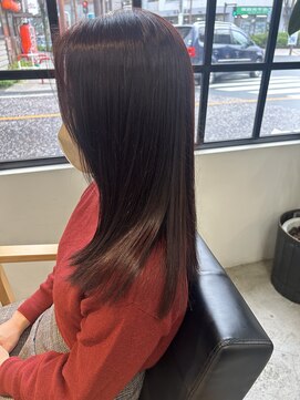 ナンバースリー 溝の口店(Number Three) 深みレッドブラウン×ケアプロ超音波アイロン