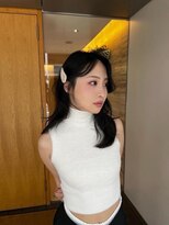 ノク 渋谷(nok) 暗髪ミディアムレイヤー韓国ヘアハッシュカット