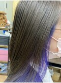カット＋オーガニックグレーカラー＋イヤリングカラー