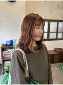 :レイヤーカット+サマーオレンジ