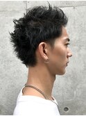 [メンズパーマ/メンズカット/メンズショート/メンズヘア/黒髪]