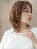 デザインカラーウルフミディアムレイヤーカット312W川口20代30代
