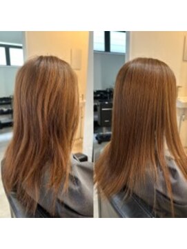 PIECE　髪質改善　八千代中央 艶髪ストレート（ビフォーアフター）